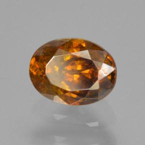 0.67캐럿 천연 골든 브라운 스팔레라이트, 타원형 컷, 5.5×4.2 mm, VS-SI