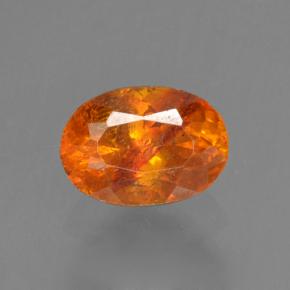 0.54캐럿 천연 붉은빛 오렌지 스팔레라이트, 타원형 컷, 5.3×3.8 mm, VS-SI