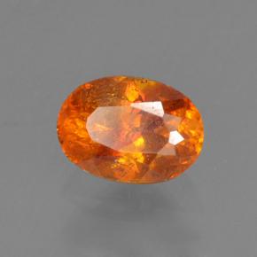 0.54캐럿 천연 붉은빛 오렌지 스팔레라이트, 타원형 컷, 5.3×3.8 mm, VS-SI