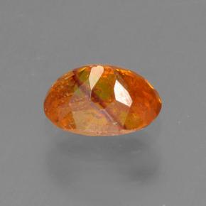 0.54캐럿 천연 붉은빛 오렌지 스팔레라이트, 타원형 컷, 5.3×3.8 mm, VS-SI