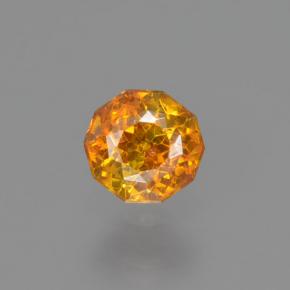 0.25캐럿 천연 옐로우 오렌지 스팔레라이트, 라운드 컷, 3.74 mm, VS-SI