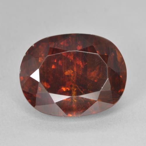12.19ct 자연스러운 딥 오렌지 섬아연석, 타원형, SI-I1