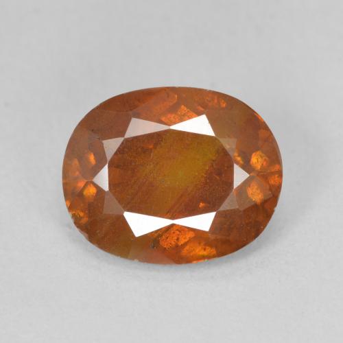 4.33ct 자연스러운 따뜻한 오렌지 섬아연석, 타원형, SI-I1