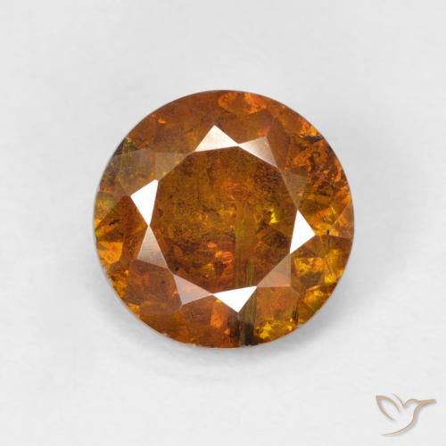 2.55ct 자연스러운 Medium Dark-Orange 섬아연석, 둥근, I1