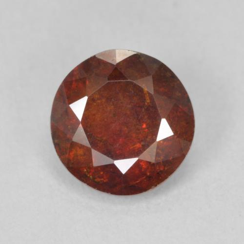1.68ct 자연스러운 짙은 붉은 오렌지 섬아연석, 둥근, SI-I1