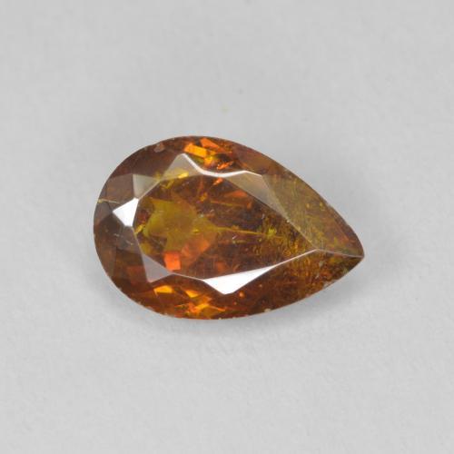 1.97ct 자연스러운 미디엄 오렌지 섬아연석, 배 모양, SI-I1