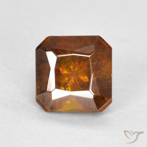 0.90ct 자연스러운 어스 오렌지 섬아연석, 에메랄드 컷, SI-I1