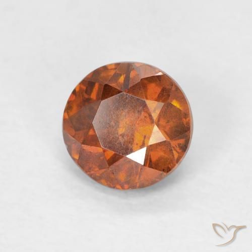 0.79캐럿 천연 Medium Dark-Orange 섬아연석, 둥근, SI-I1