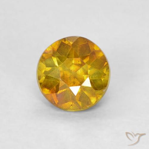 0.49ct 자연스러운 살구 오렌지 섬아연석, 둥근, SI-I1