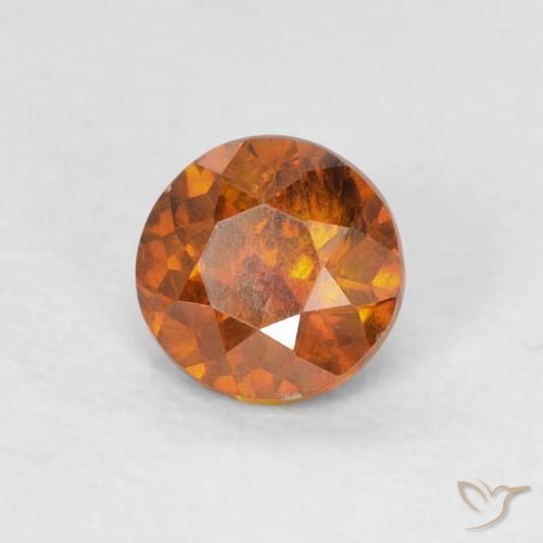 0.56캐럿 천연 Medium Dark-Orange 섬아연석, 둥근, SI-I1