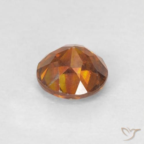 0.56캐럿 천연 Medium Dark-Orange 섬아연석, 둥근, SI-I1