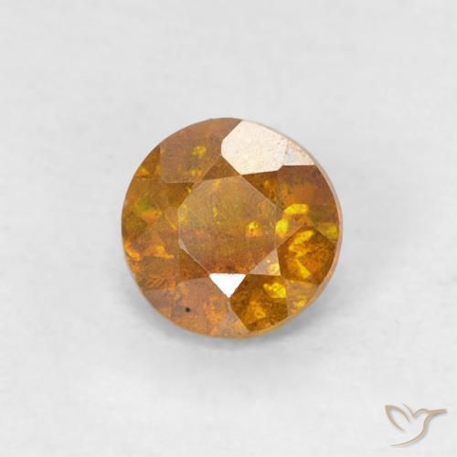 0.38ct 자연스러운 어스 오렌지 섬아연석, 둥근, SI-I1