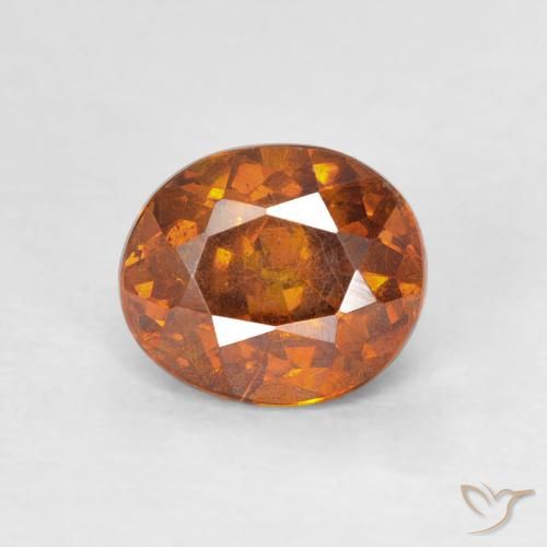 1.28ct 자연스러운 Medium Dark-Orange 섬아연석, 타원형, SI-I1