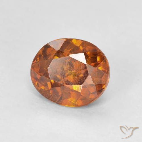 1.28캐럿 천연 Medium Dark-Orange 섬아연석, 타원형, SI-I1