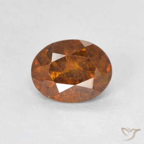 0.92ct 자연스러운 미디엄 오렌지 섬아연석, 타원형, SI-I1