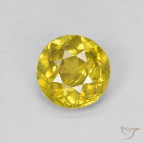 0.62ct 자연스러운 가을 노랑 섬아연석, 둥근, VS-SI