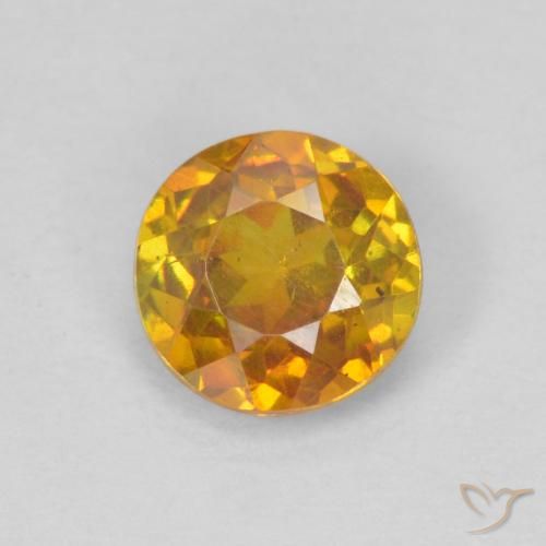 0.69ct 자연스러운 미디엄 오렌지 섬아연석, 둥근, SI-I1