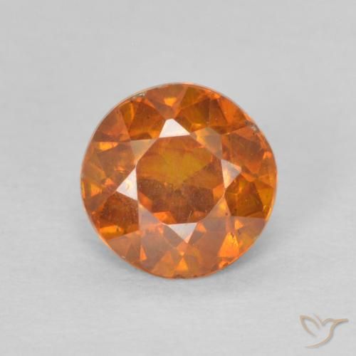 0.79ct 자연스러운 Medium Dark-Orange 섬아연석, 둥근, SI-I1