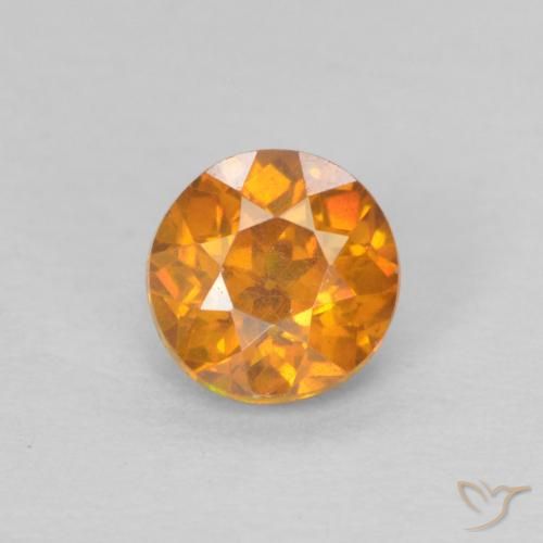0.57ct 자연스러운 미디엄 오렌지 섬아연석, 둥근, SI-I1