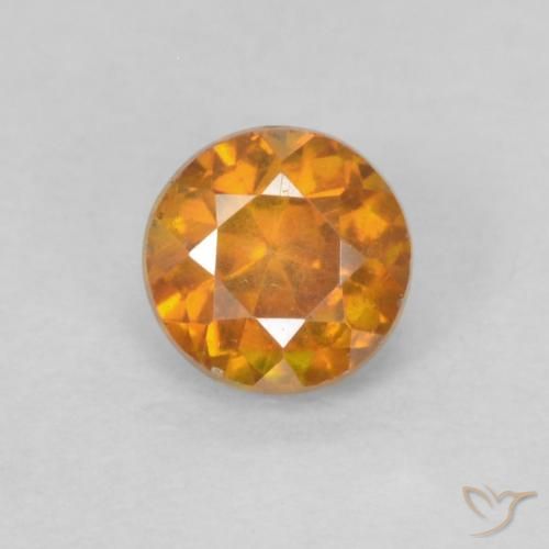 0.38ct 자연스러운 미디엄 오렌지 섬아연석, 둥근, SI-I1