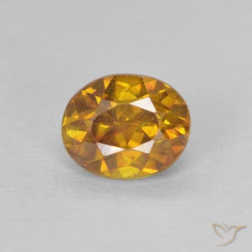 0.83ct 자연스러운 어스 오렌지 섬아연석, 타원형, SI-I1