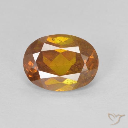 1.48ct 자연스러운 딥 오렌지 섬아연석, 타원형, SI-I1
