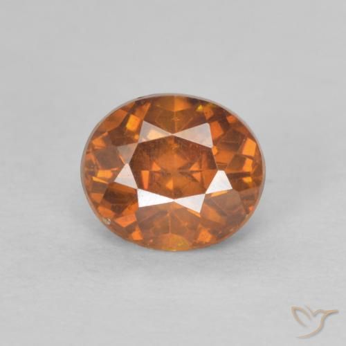 0.93ct 자연스러운 딥 오렌지 섬아연석, 타원형, SI-I1
