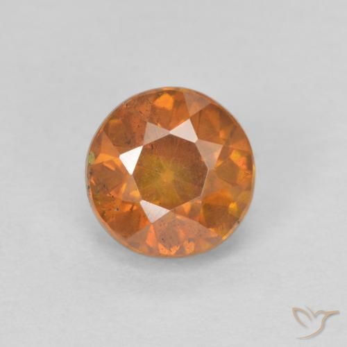 0.94ct 자연스러운 사이다 오렌지 섬아연석, 둥근, SI-I1