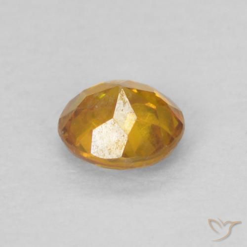 0.20캐럿 천연 골든 오렌지 스팔레라이트, 라운드 컷, 3.43 mm, SI-I1