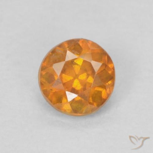 0.22ct 자연스러운 미디엄 오렌지 섬아연석, 둥근, SI-I1