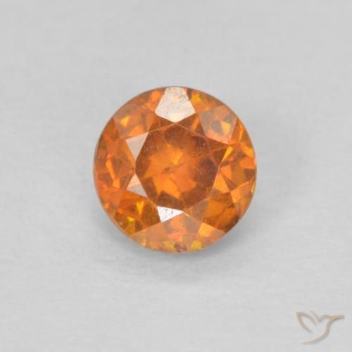 0.32ct 자연스러운 밝은 주황색 섬아연석, 둥근, VS-SI