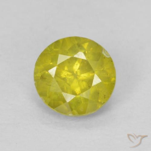 0.44ct 자연스러운 Pineapple yellow 섬아연석, 둥근, SI-I1