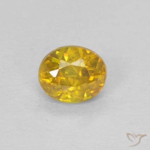 0.28ct 자연스러운 골든 오렌지 섬아연석, 타원형, VS-SI