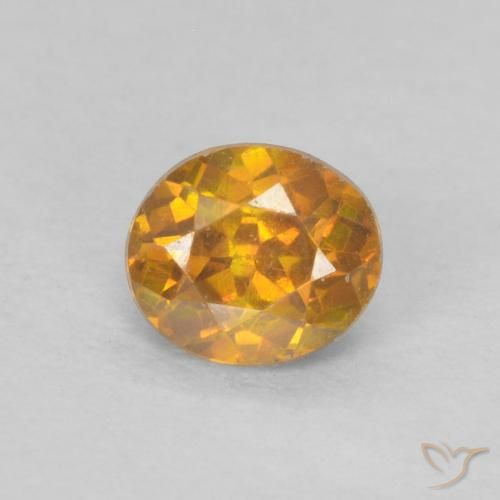 0.37ct 자연스러운 오렌지-골드 섬아연석, 타원형, VS-SI