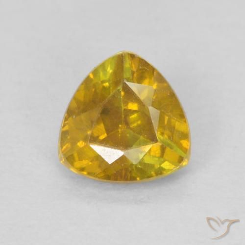 0.45ct 자연스러운 골든 오렌지 섬아연석, 일조, VS-SI