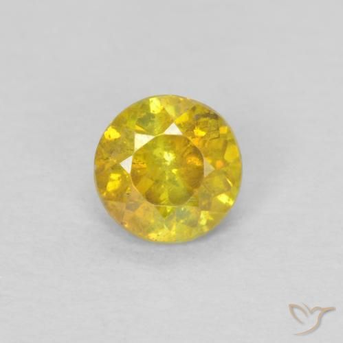 0.33ct 자연스러운 갈황색 섬아연석, 둥근, SI-I1