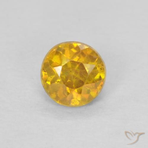 0.36ct 자연스러운 골든 오렌지 섬아연석, 둥근, SI-I1