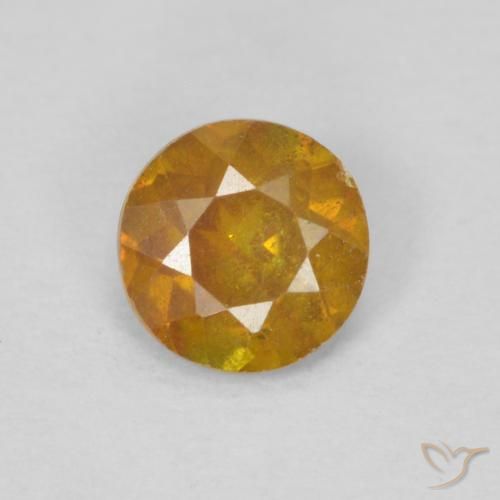 0.45ct 자연스러운 허니 오렌지 섬아연석, 둥근, SI-I1