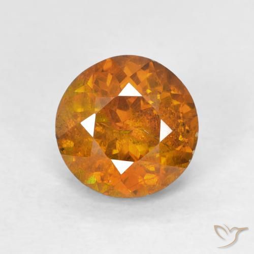 1.94ct 자연스러운 미디엄 오렌지 섬아연석, 둥근, I1