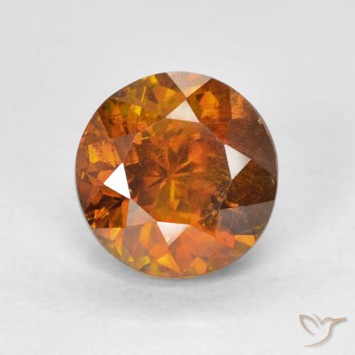2.27ct 자연스러운 Medium Dark-Orange 섬아연석, 둥근, SI-I1