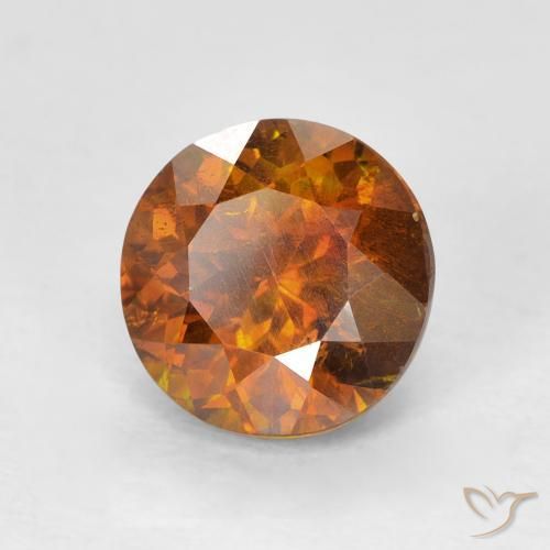2.27캐럿 천연 Medium Dark-Orange 섬아연석, 둥근, SI-I1