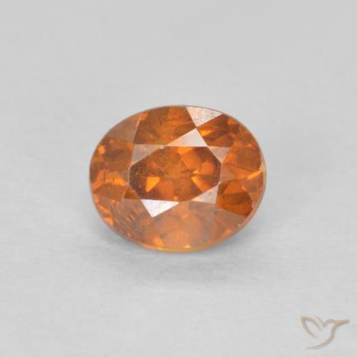 0.63ct 자연스러운 사이다 오렌지 섬아연석, 타원형, SI-I1