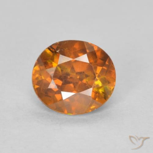 0.77ct 자연스러운 어스 오렌지 섬아연석, 타원형, SI-I1
