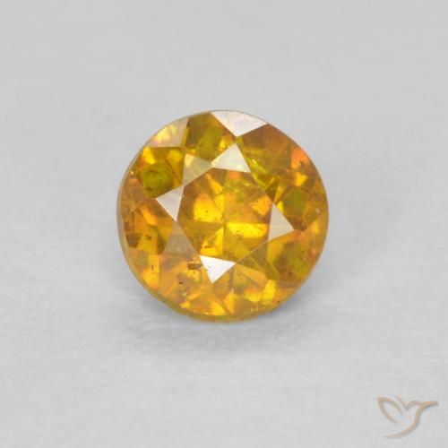 0.34ct 자연스러운 황금색 섬아연석, 둥근, SI-I1