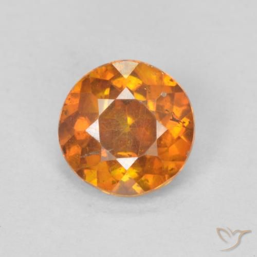 0.64ct 자연스러운 Medium Dark-Orange 섬아연석, 둥근, SI-I1