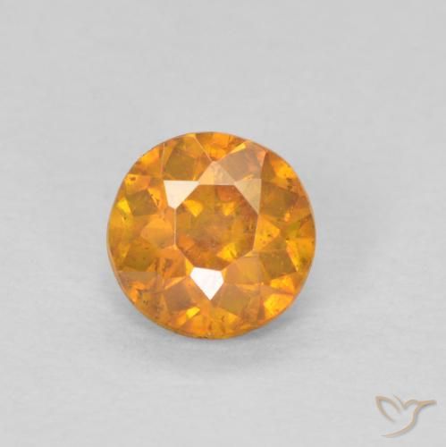 0.32ct 자연스러운 미디엄 오렌지 섬아연석, 둥근, SI-I1