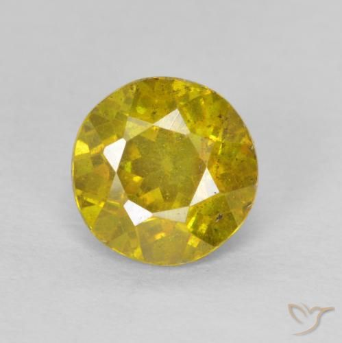 1.22ct 자연스러운 갈황색 섬아연석, 둥근, SI-I1