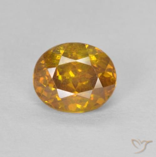 0.96ct 자연스러운 골든 브라운 섬아연석, 타원형, SI-I1