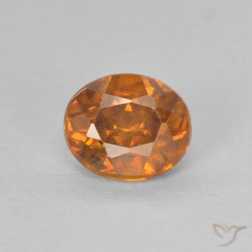 0.68ct 자연스러운 오렌지 브라운 섬아연석, 타원형, SI-I1