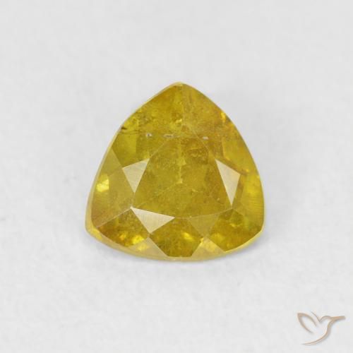 0.52ct 자연스러운 옅은 노랑 섬아연석, 일조, SI-I1